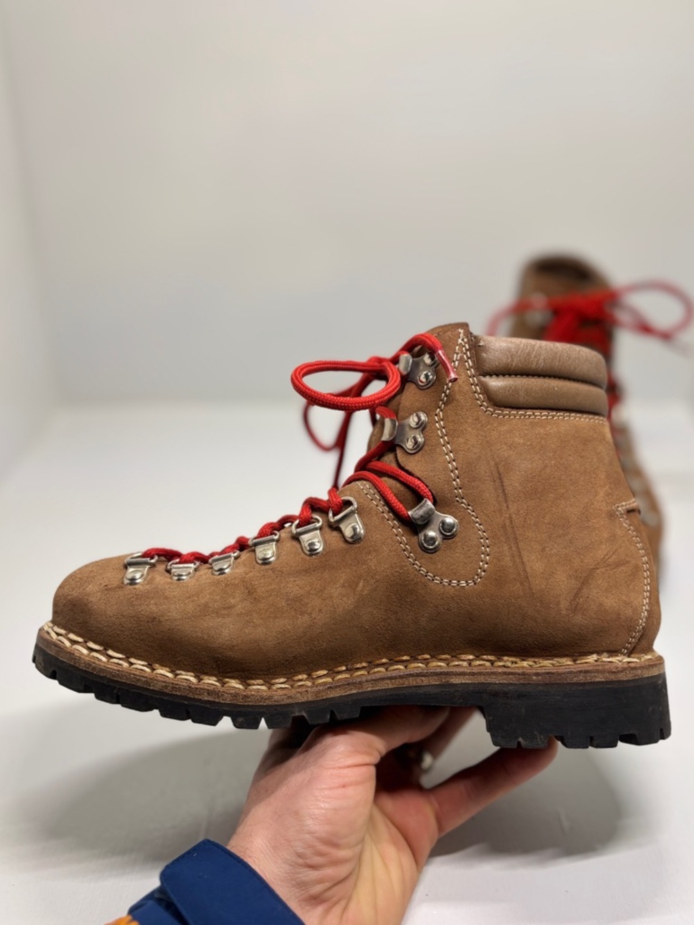 Stellina Made in Italy Hiking Boots Vibram Sole Brown Leather Alpine Mens US 8 - Picture 12 of 15